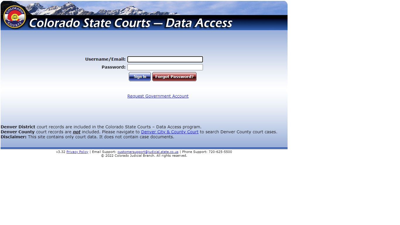 Colorado State Courts – Data Access - Home